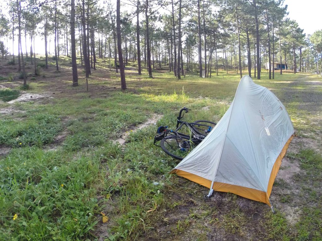 Day Two— first camping spot on this deserted section of coast. Little did I realize I had acquired bed bugs in the guest house the night before and woke up covered in bites.